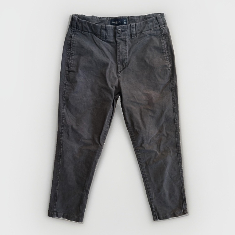 Abercrombie & Fitch Stretch Chino Pants Men's 31x30 Gray Slim Casual